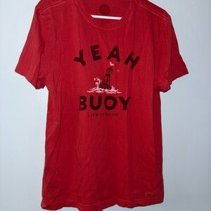 Life Is Good Men's Red 'Yeah Buoy' Graphic Tee